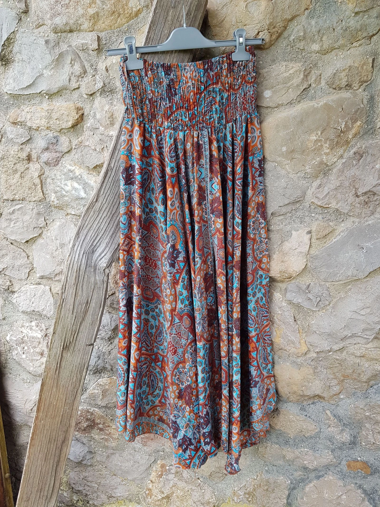 Pantalones anchos harén paisley cachemir